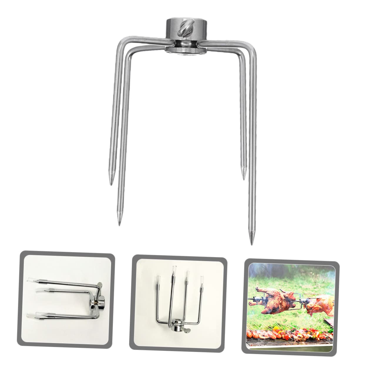 IWOWHERO Rotisserie Spit Forks Meat Forks Replacements Barbecue Accessories Set