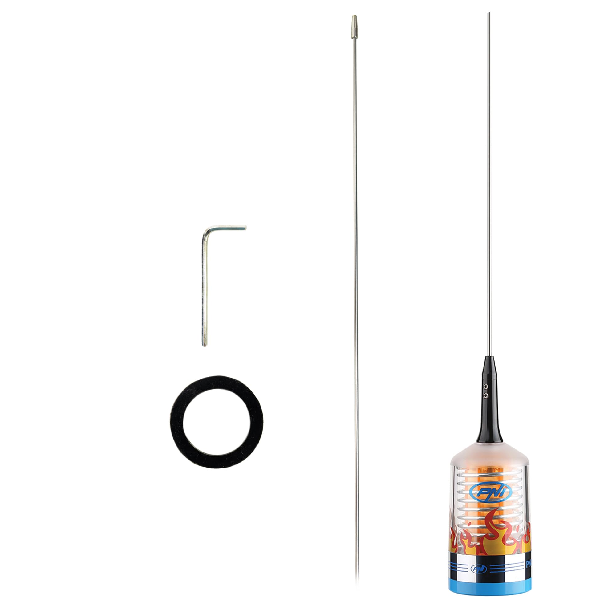 Antenne CB PNI Trucker 9000 PL avec LED, Longueur 140 cm, 26-28 MHz, 1000 W, sans câble