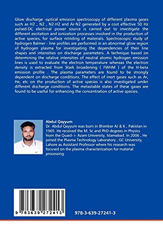 Optical emission spectroscopy of pulsed dc