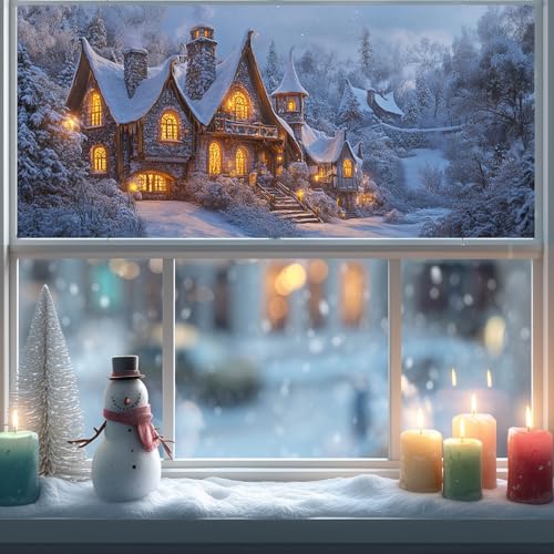 Película decorativa para ventana con diseño navideño 39.3×17.7 in miniatura 6