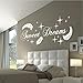 Produktbild HomeTattoo ® WANDTATTOO Wandaufkleber Sweet Dreams Federn Sterne Deko Schlafzimmer Motiv 767 XL (L x B) ca. 58 x 140 cm (weiss 010)