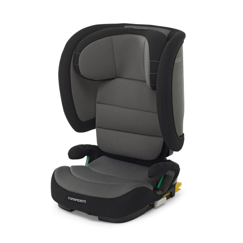 Foppapedretti Course I-Size, seggiolino auto per bambini da 100 a 150 cm di altezza, da 3 a 12 anni, conforme ECE R129, Black