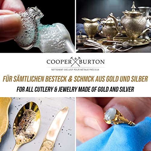 Silber Schmuck Reinigungsmittel, Silber Reiniger für Silber Reinigung & Silber Versilbertes, Gold Edelstahl Kupfer & Messing| Reiniger für Schmuck Ketten Silber Besteck | COOPER & BURTON 500g