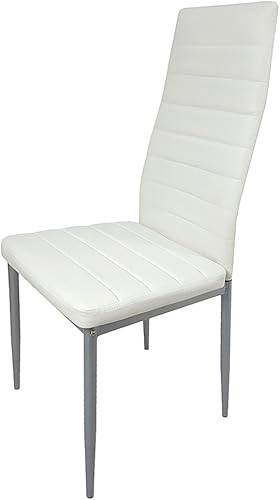 Miniatura 6 de Juego de 4 sillas de comedor para comedor, sillas de cocina modernas con patas de metal y cojín tapizado de piel sintética para comedor y cocina