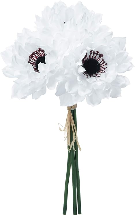 Amazon Asca 造花 アネモネバンチ 1束3本 ホワイト 全長 25cm 造花 オンライン通販