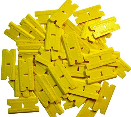 Mini Scraper 1 Pack (100pcs) 2X-Plus Double Edged Plastic Razor Blades with a Thicker and Thinner Edges