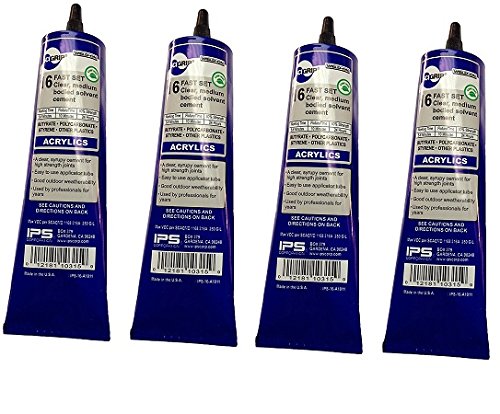 16 10315 Acrylic Cement, Low-VOC, Medium Bodied, 5 Ounce Tube, Clear (4-Pack)