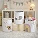 INough Baby Hamper Extra Large Nursery Hamper, 58L Kids Toys Basket Laundry Basket for Baby's Dirty Clothes Collapsible Storage Basket Canvas Clothes Hamper Toy Box Dorm Room Essentials for College