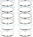 Milacolato 12 pièces coloré à la Main Mauvais Oeil Bracelets Ensemble avec Carte Rouge chaîne Bracelet Kabbale Protection Chance amulette pour Femmes Hommes Famille Amis