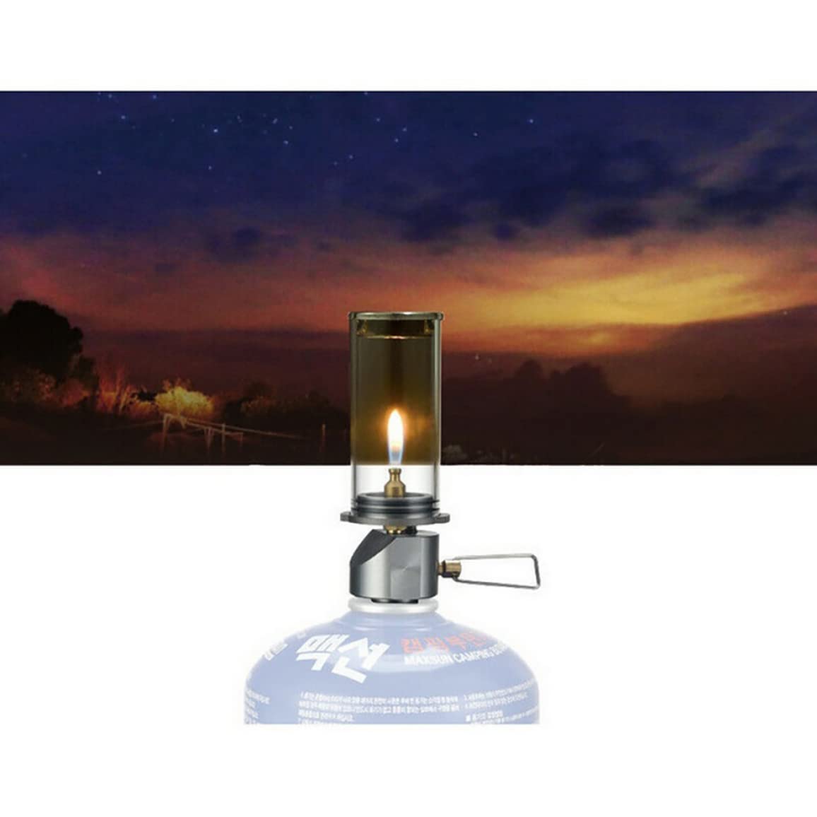 Lampe à Bougie Gaz Camping SUNRIS BRS-55 - Mini Lanterne Portable Plein Air