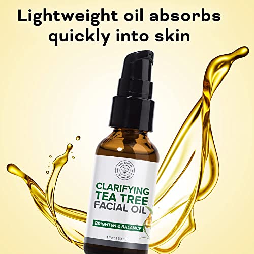Beauty Foundry Clarifying Tea Tree Facial Oil, Targets Acne And Uneven Skin Tone, Antioxidant-Rich Beauty Oil, 1-Fl Oz/30Ml (2 Pack) #TOP3