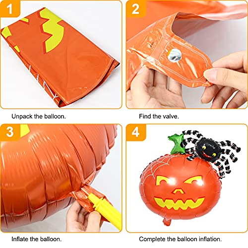 GRESAHOM-Halloween-Decorations-Halloween-Decorations-Indoor-Set-Happy-Halloween-Foil-Balloons-Pumpkin-Spider-for-Party-Decorations-Reusable