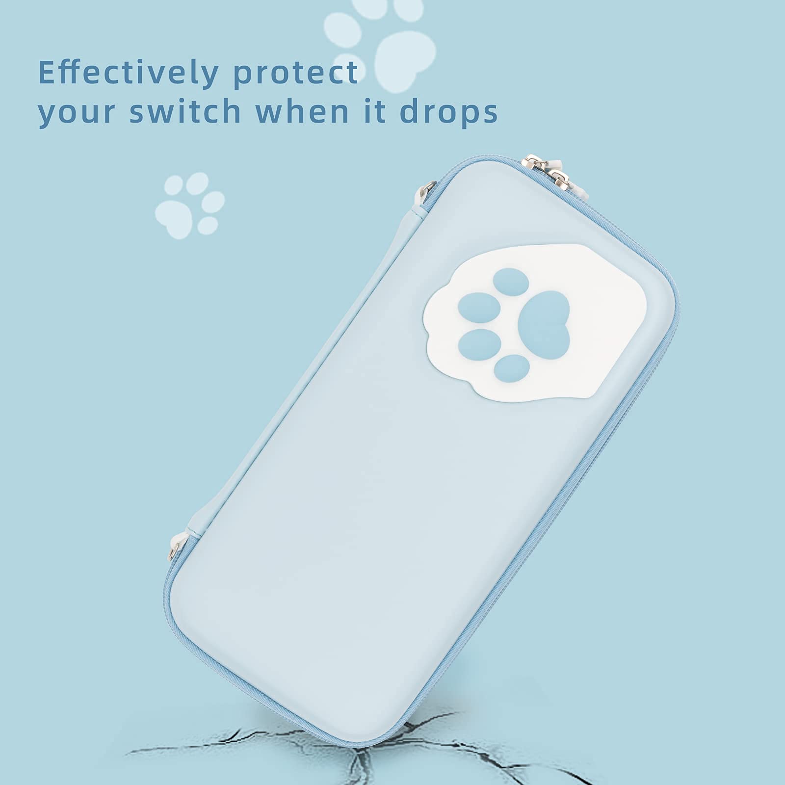 GeekShare Custodia sottile a forma di zampa di gatto compatibile con Nintendo Switch - Custodia rigida portatile per console Switch e accessori da gioco - un cinturino rimovibile (viola)