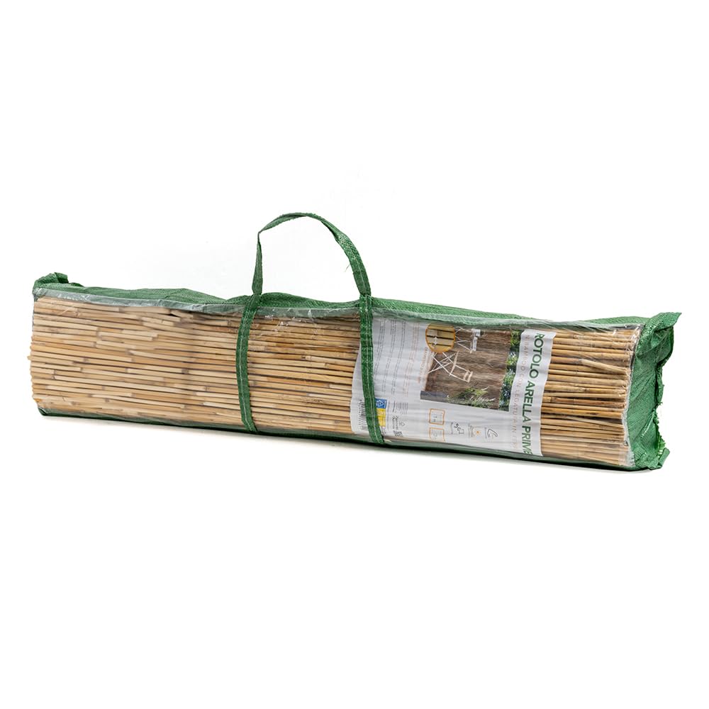 IlGruppone Arella Premium in bambù Canne Grandi Ø 8-10 Mm Frangivento Frangivista Regolabili in Altezza con Sacca per RiporlaStuoia Naturale Giardini Balconi Ombreggiante - Naturale - 2x3 Metri