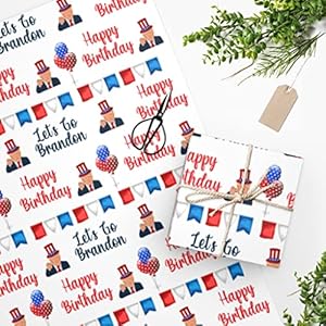 Top Trump Birthday Wrapping Paper for Gifts – Trump Maga Gift – Funny Let’s Go Brandon Biden Trump Funny Wrapping Paper for Birthday Gifts (30″ x 72″)