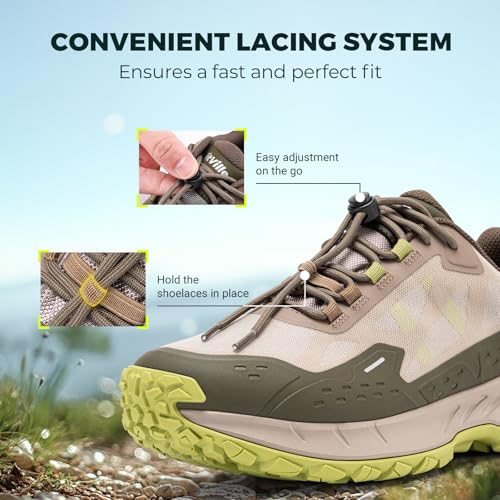 Image of FitVille Men Waterproof Hiking Shoes Extra Wide Walking Shoes Slip-Resistant Trekking Trainers All-Terrain Quick Lace Sneakers for Travel, Camping, Running