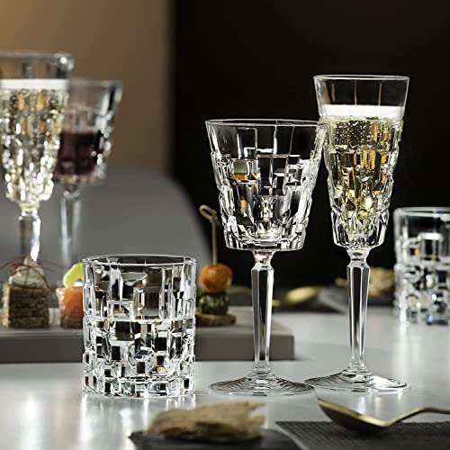 Image of Heavy Base Crystal Rocks Glass - Set of 4 Pcs, 300ml Ideal for Whisky, Bourbon, and Cocktail Serving (4, Stone)