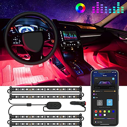 Govee Car LED Lights, Smart Car Interior Lights with App Control, RGB Inside Car Lights with DIY Mode and Music Mode, 2 Lines Design LED Lights for Cars with Car Charger, DC 12V #1