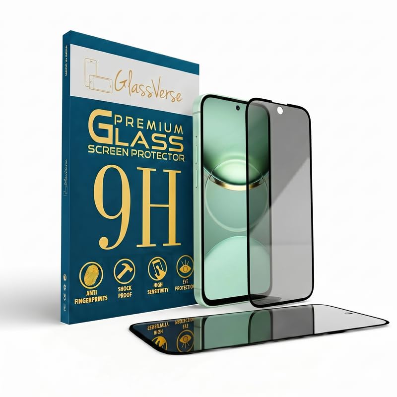 Image of GlassVerse Privacy Tempered Glass for Tecno Spark 30C | Anti Spy Screen Protector, 9H Hardness, Edge to Edge, Case Friendly, Hassle-less Installation Kit Included. (Pack of 2)