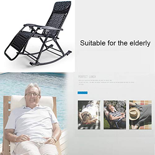 Chaise longue de jardin pliable en acier et fauteuil à bascule réglable 200 kg - 5