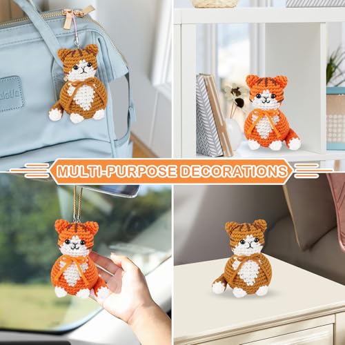 Image of StryWiin Crochet Kit for Beginners, 2 Pcs Cat Crochet Animal Kit with Step-by-Step Video Tutorials, DIY Beginner Crochet Kit for Adults, Ideal for Birthday and Holiday Gifts