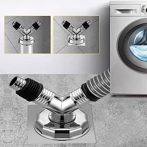 Image of Bathroom Floor Drain Connector | Water Drain Anti Core Overflow Elbow Outlet Pipe Connector for Washing Machine | Backflow Preventer Drainer (Y-Shape Coupling)