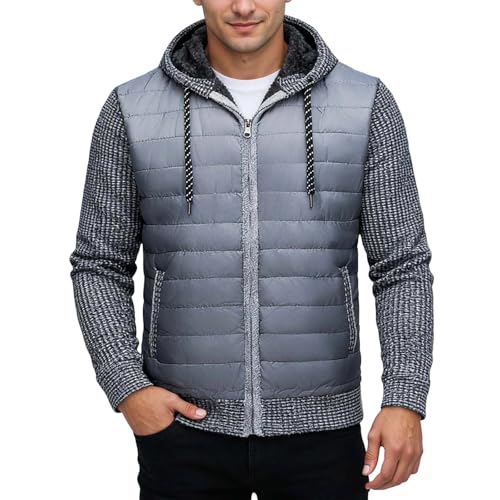 Veste matelassée homme avec manches tricot zippée coupe ajustée