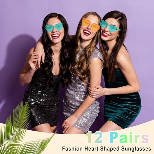 Image of Heart Sunglasses 12 /18 /24 Pcs Heart Shaped Glasses for Women Cute Funny Party Glasses Party Favors Accessories