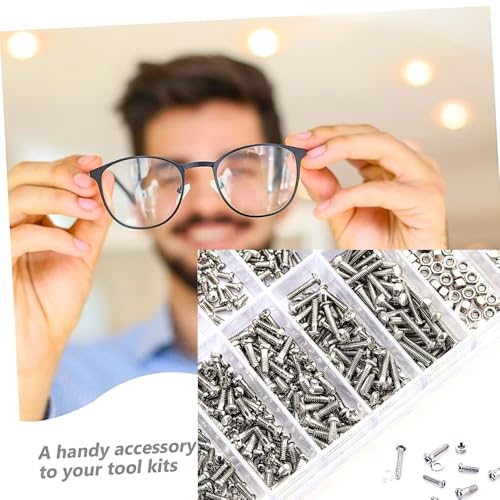 Kit 1000 Parafusos, Porcas e Arruelas com Chave Multifuncional e Pinça Relógios Óculos Conserto Forn