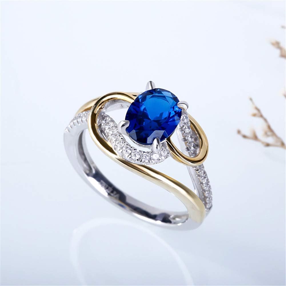 Jeulia Engagement Rings for Women Sterling Silver Oval Cut Wedding Ring Set Simulated Sapphire Ring