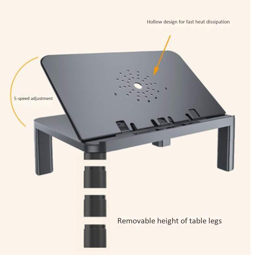 Supporto per Laptop Regolabile da Tavolo Portatile, Prese d'Aria Cave/tavolino Rimovibile, tavolino in plastica Tecnica