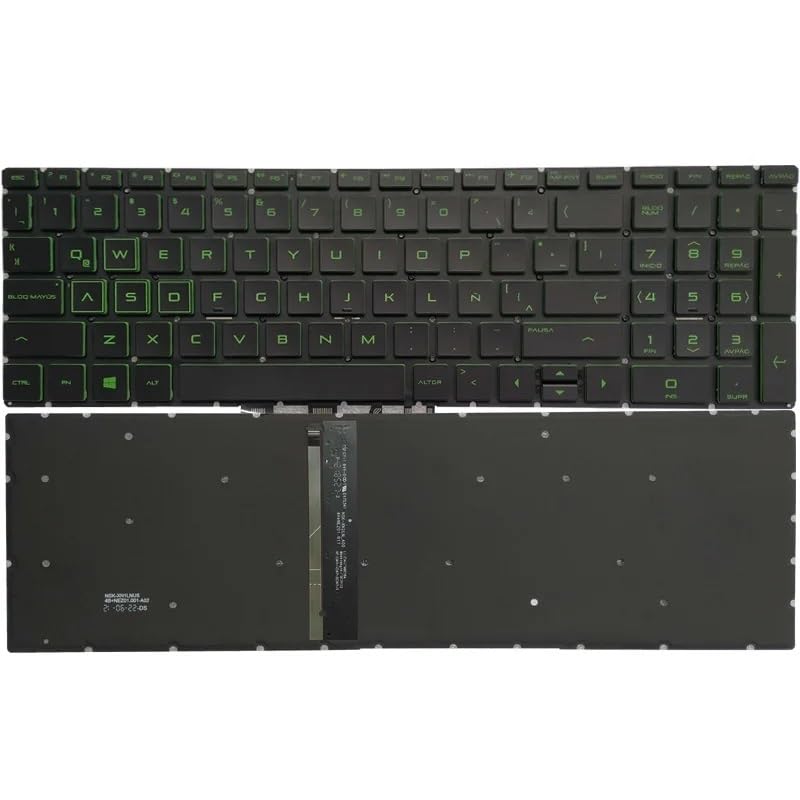 Clavier Rétroéclairé Vert HP Pavilion 15-DB Touches Fluides SP