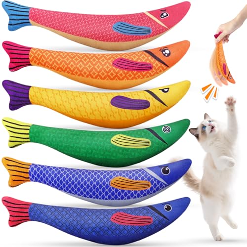 Cat Toys for Indoor Cats, 6 Pack Interactive Catnip Toys for Bore...