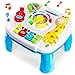 HERSITY Tavolo Musicale Bambini, Tavolino Multiattivita Centro Attivita Neonati Giochi Interattivo Regalo per Prima Infanzia Bimbo