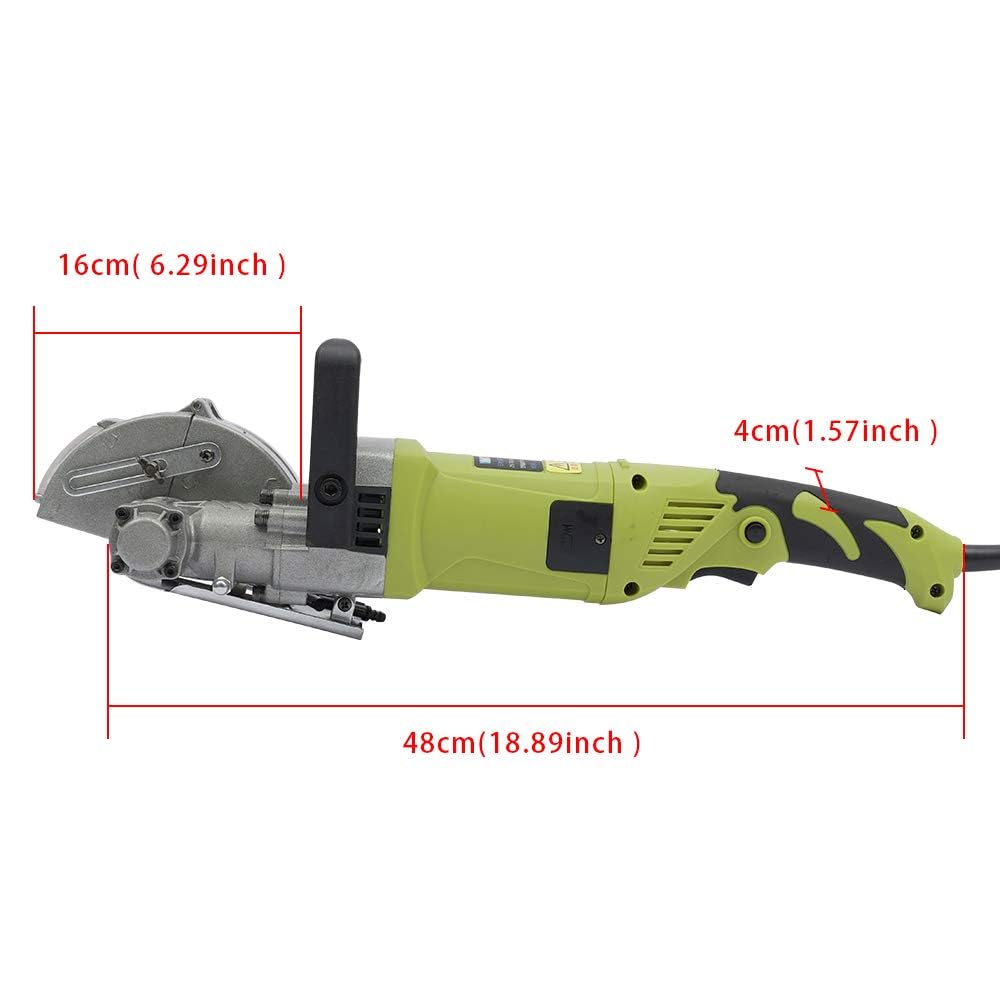 Chaser eléctrico de pared de 4000 W, máquina ranuradora de pared con 5 hojas de sierra de 120 mm, cortador de ranura de 6000 rpm con profundidad y ancho de corte ajustables
