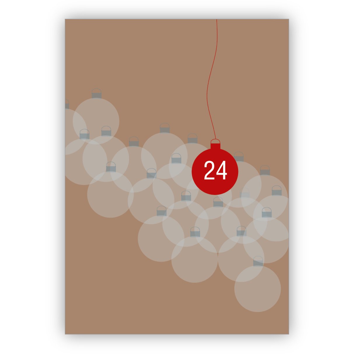 Kartenkaufrausch 16 Stück: Moderne Designer Weihnachtskugel Weihnachtskarte in edlem braun: 24 -auch schön als private Weihnachtspost • als schöner Weihnachtsgruß mit Umschlag zu Neujahr, Silvester