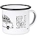Produktbild MUGSY Keep it Simple - Take it Easy TASSENWERK | Emaille Tasse mit Bulli Motiv im Outdoor Design | Emaille Becher bruchfest und leicht für Camping und Trekking | Retro Kaffebecher 300 ml