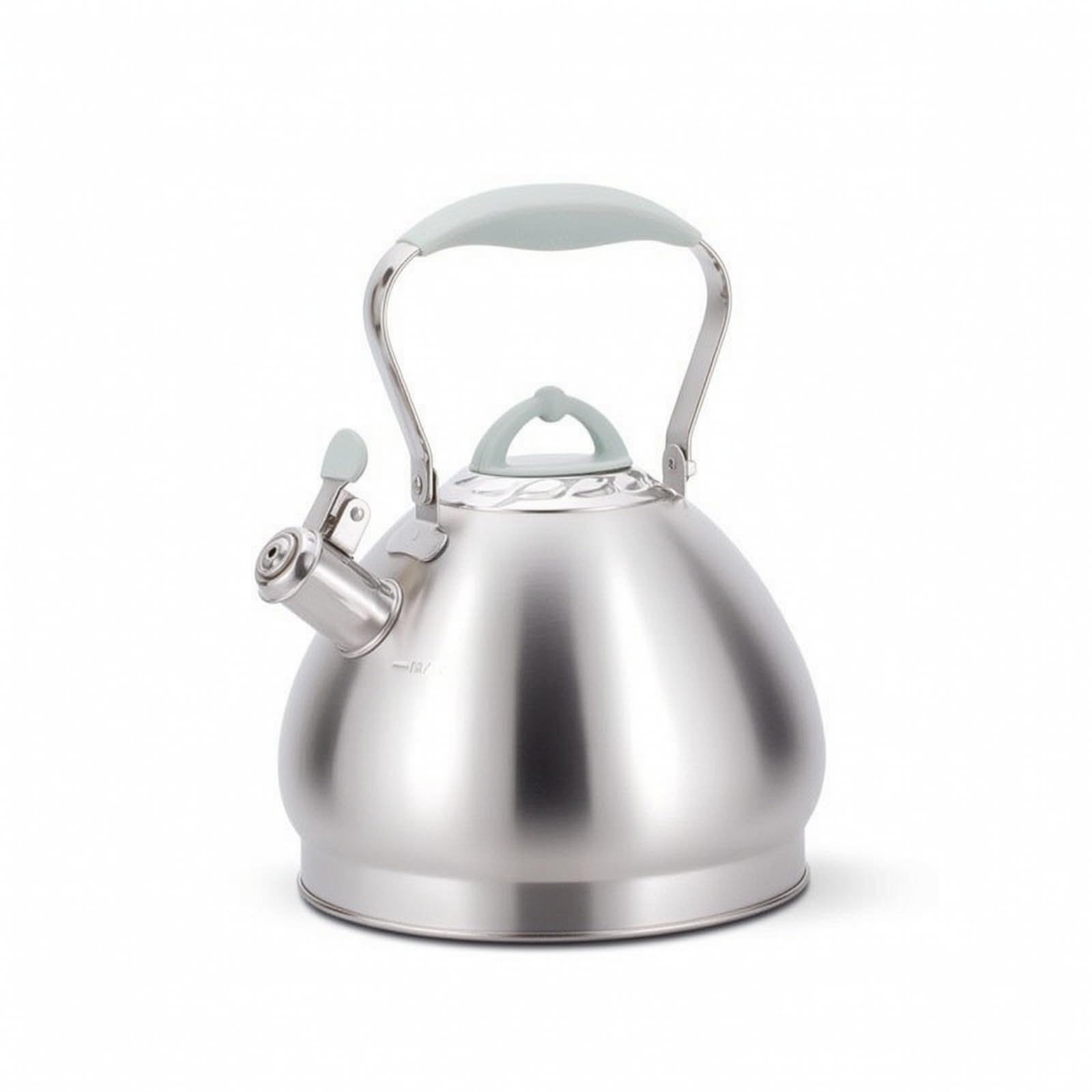 Bollitore con Fischietto Fondo Spesso Bollitore in Acciaio Inox Antiscivolo Teiera Fischiante per Cucina, Verde Matcha, 4.3L
