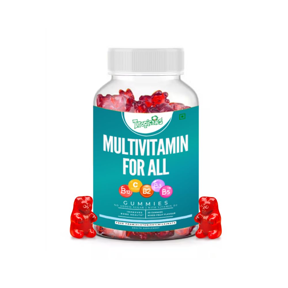 Tropicales Multivitamin Gummies | No Added Sugar | For Men & Women | With Biotin and 18 Vital Vitamins, Minerals | Helps Strengthen Bones, Boosts Immunity and Supports Healthy Metabolism | 30 Gummies
