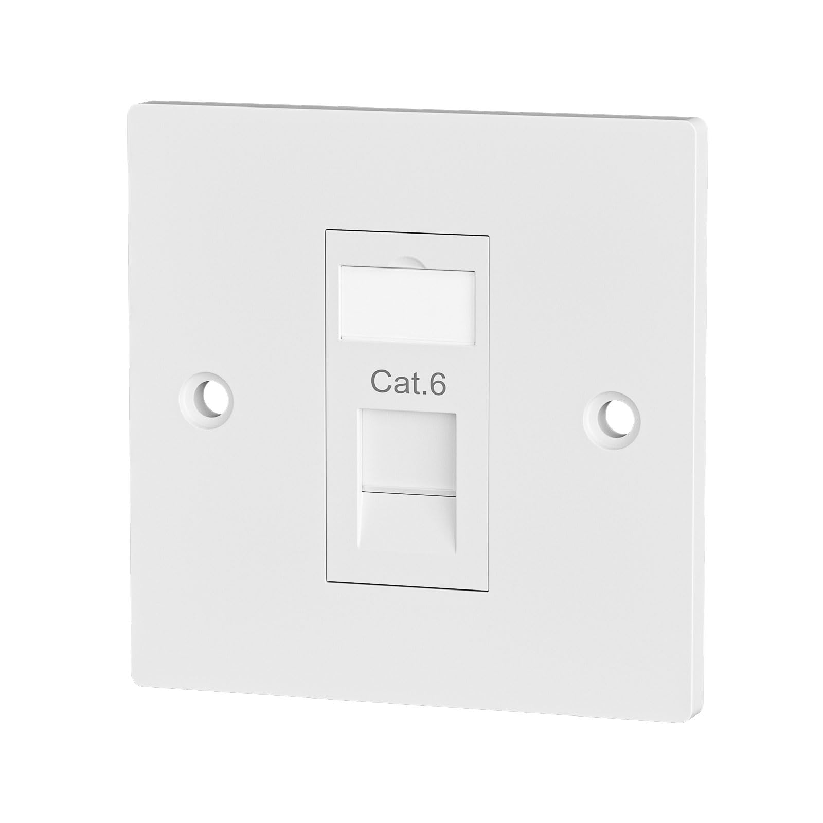 iwillink 1 Port RJ45 Socket Faceplate Wall Plate, Cat6 Single Port Ethernet Cable Networking Socket Box with Keystone Jack, Compatible with Cat5/Cat5e/Cat6 Cables, 1 Pack