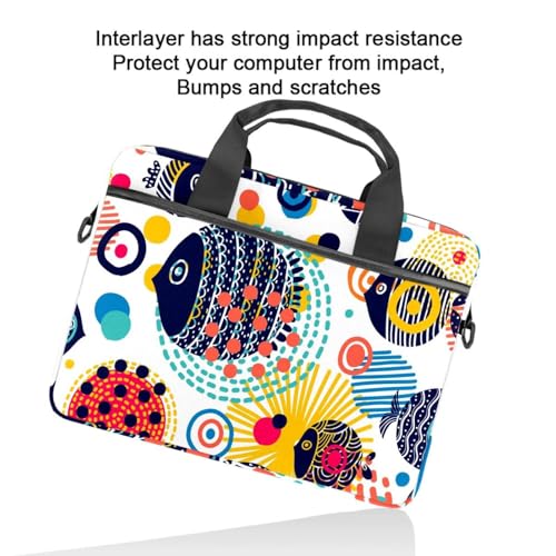 Housse ordinateur 14 pouces multicolore avec bandoulière réglable - 6