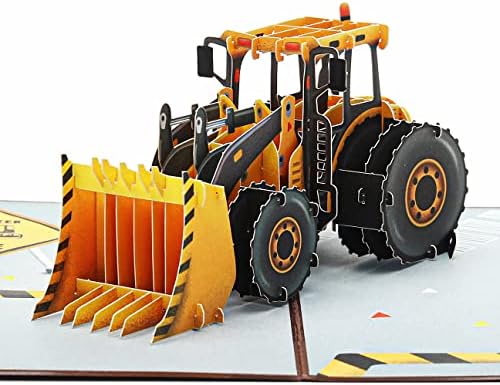 Liif Bulldozer 3D Greeting Pop Up Birthday Card For Kids, Happy Birthday Card For Boy, Son, Kid, Toddler, Funny, Father's Day, Grandson, Retirement | With Envelop | Size 7" x 5"
