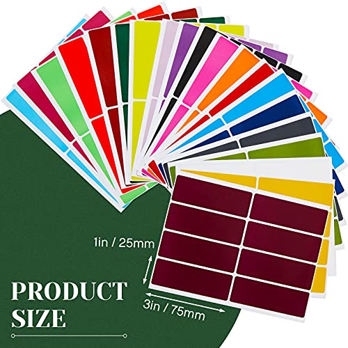 640 Pieces Rectangular Color Coding Label Stickers 3 X 1 Inch Color-Code Labels Adhesive Colored Rectangle Label Self-Adhesive Stickers For Office School Supplies (Multicolor) #TOP1