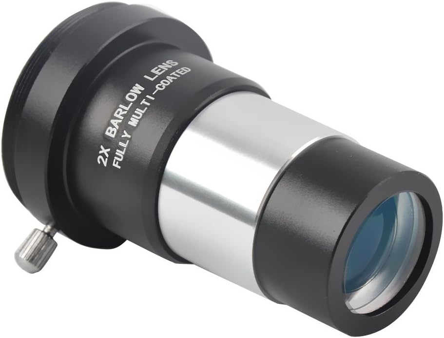 Gosky 1.25 -Inch Universal T Adapter / 2X Barlow Lens - With Multi-Coated Green Lens - Blackened Inside Tube - Can be used as a Telescope Camera T adapter for Astronomy Photography