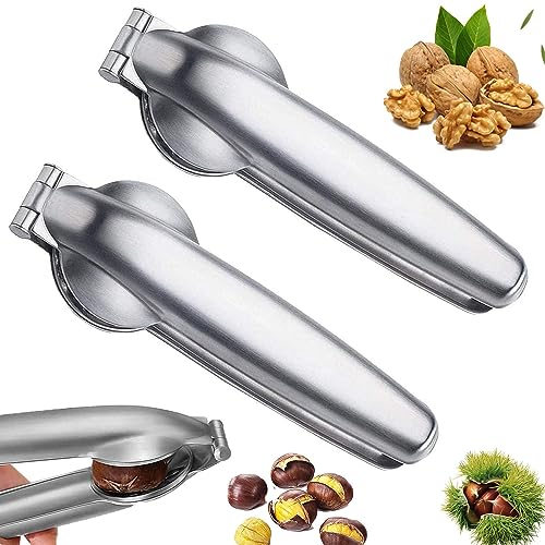 Chestnut Opener, 2 pcs Stainless Steel Chestnut Opener, Chestnut Cutter, Chestnut Peeler, Chestnut Nutcracker, Portable Household Chestnut Clip, Hand Tools Nut Clip Peeler