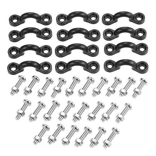 Montagem de canoa, Andoer 12 Nylon Bungee Deck Loops Amarre Almofadas 24 Parafusos Inoxidável com Lo