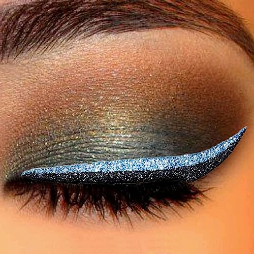 Glitter Eyeliner Stickers 5 pares reutilizables azul miniatura 2