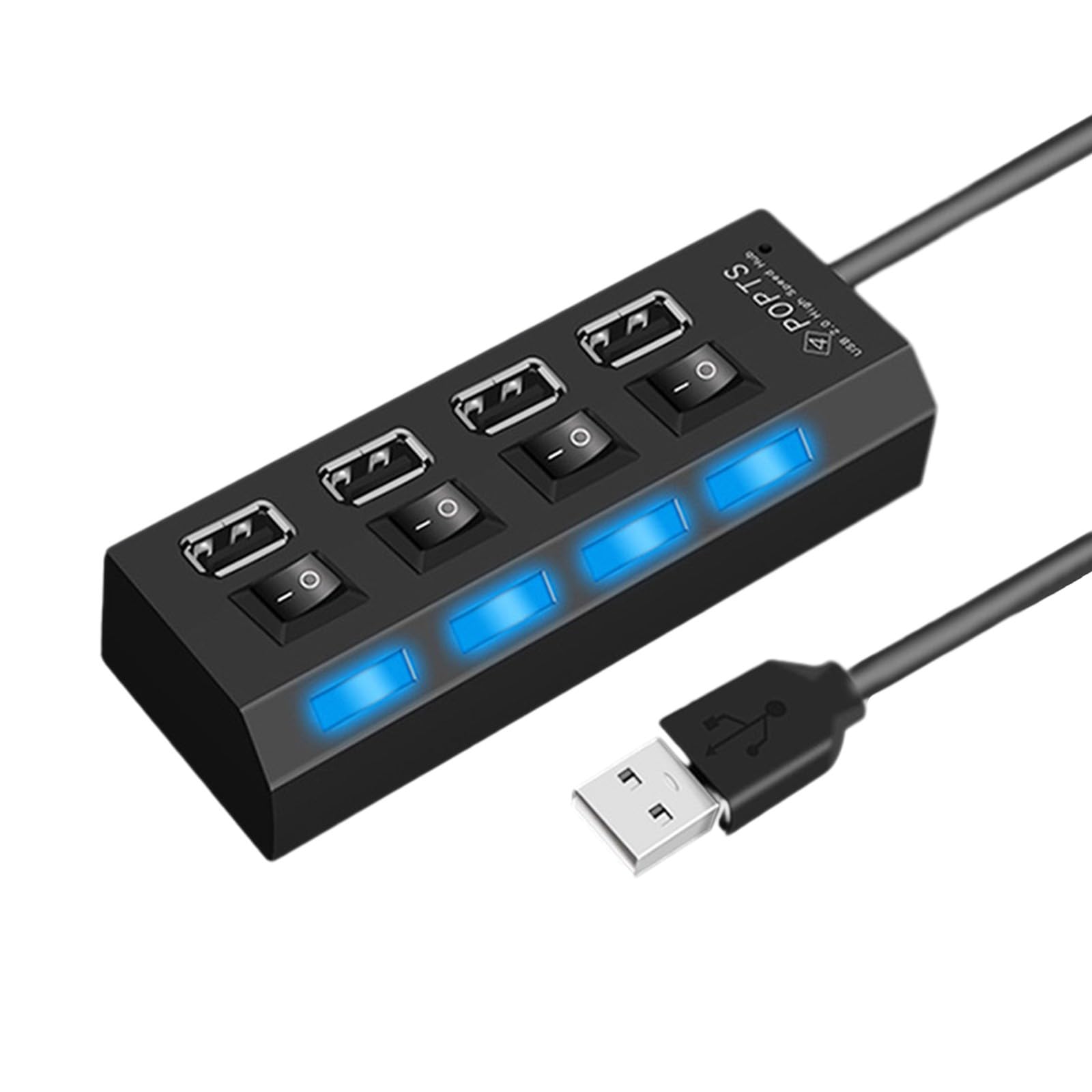 Multi USB Splitter USB 2 0 Port Extender Hub with 4 Ports Individual Switch USB Hub USB Extension