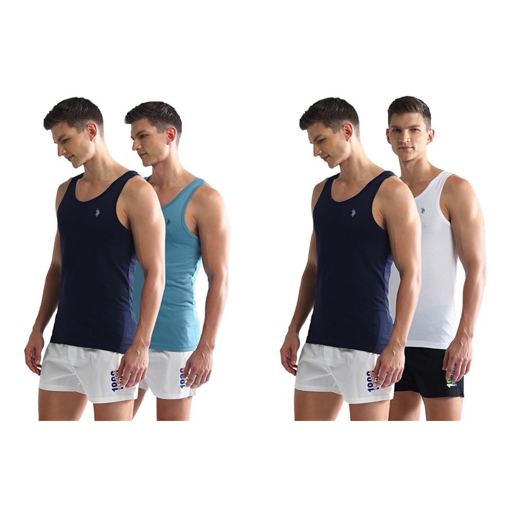 u.s. polo assn. Men's Cotton Regular Fit Vest - Pack of 4-picture-13