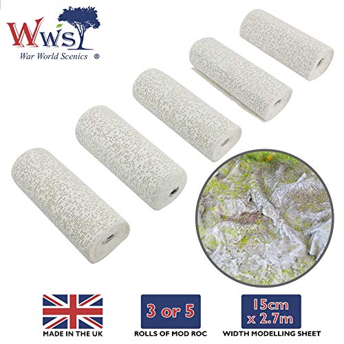 War World Scenics - Bande en Plâtre pour Modélisme 15cm x 2.7m (Paquet de 5) - Modélisme Ferroviaire, Diorama, Maquette, Paysage Miniature, Modèle réduit, Décor Miniature